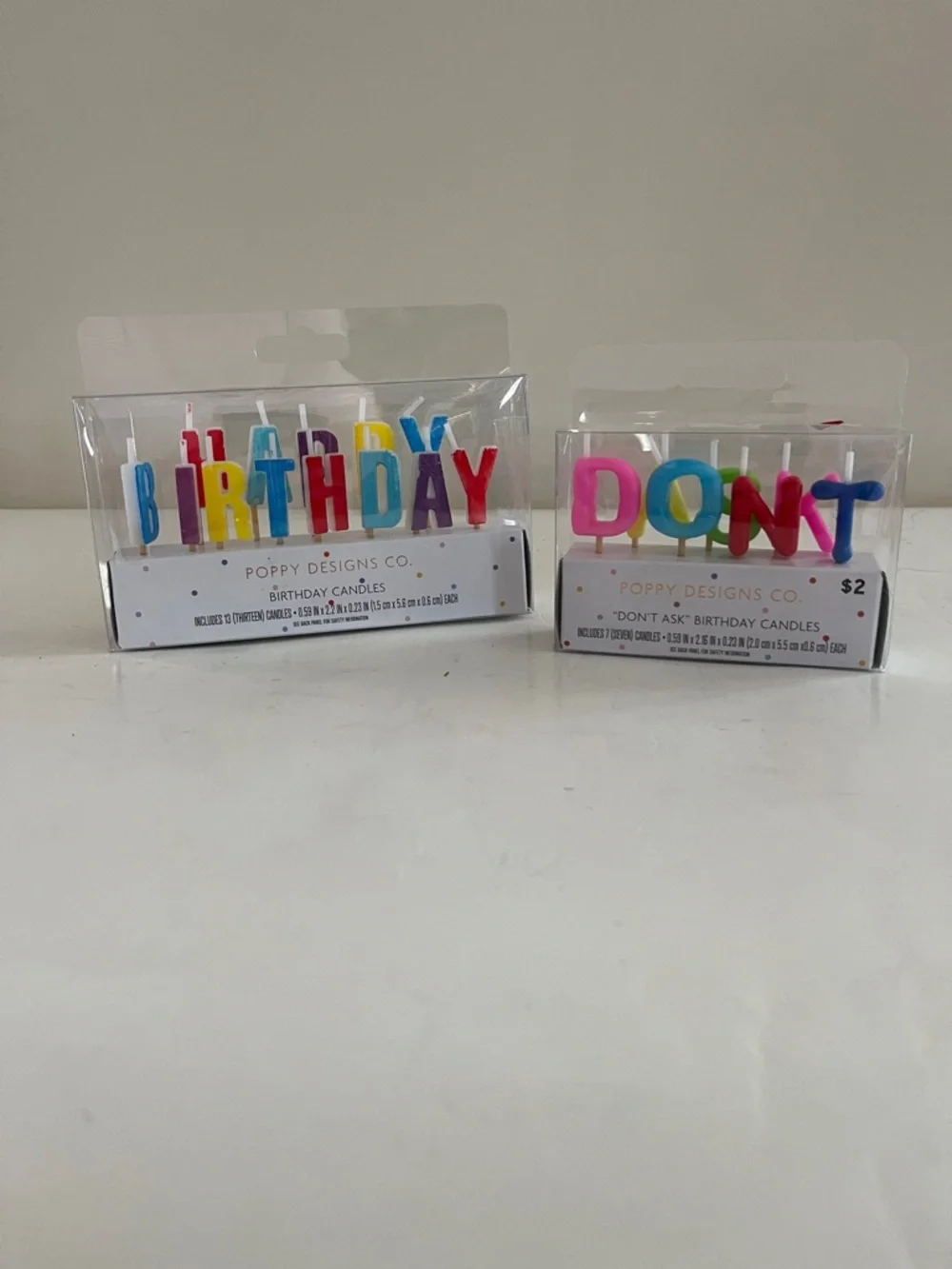 Multicolor Letter Cake Candles - “HAPPY BIRTHDAY”& “DON'T ASK”